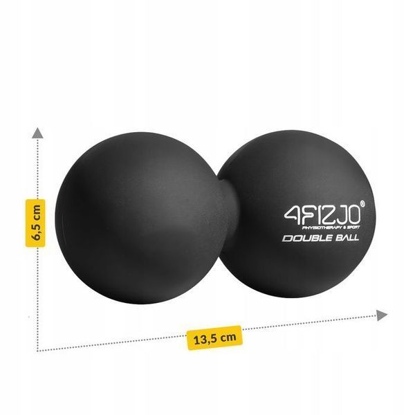 Масажний м'яч подвійний 4FIZJO Lacrosse Double Ball 6.5 x 13.5 см Black (P-5907222931226) 142256-2692 фото