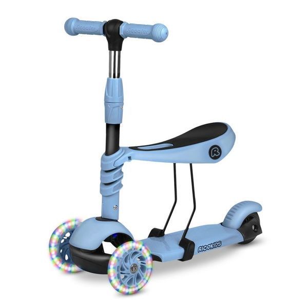 Самокат дитячий триколісний Ricokids Todi блакитно-сірий 765401 фото