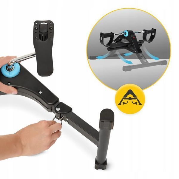 Міні велотренажер 4FIZJO Mini 2 в 1 для рук та ніг Black/Blue (P-5905973401685) 152619-2692 фото