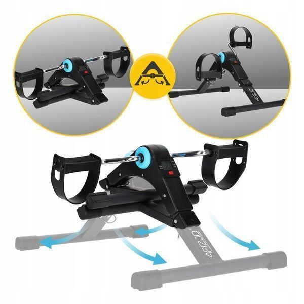 Міні велотренажер 4FIZJO Mini 2 в 1 для рук та ніг Black/Blue (P-5905973401685) 152619-2692 фото