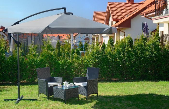 Парасоля садова кутова з нахилом FunFit Garden сіра 3м. 17644-3101 фото