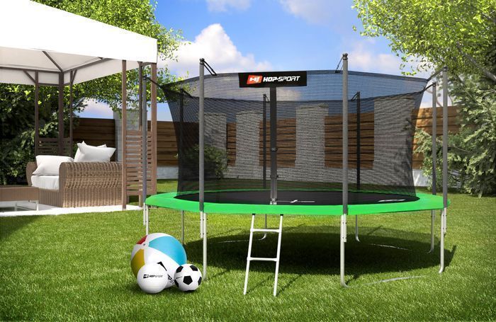 Батут Hop-Sport 14ft (427cm) green з внутрішньою сіткою 103869-1664 фото