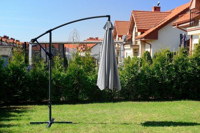 Парасоля садова кутова з нахилом FunFit Garden сіра 3м. 17644-3101 фото
