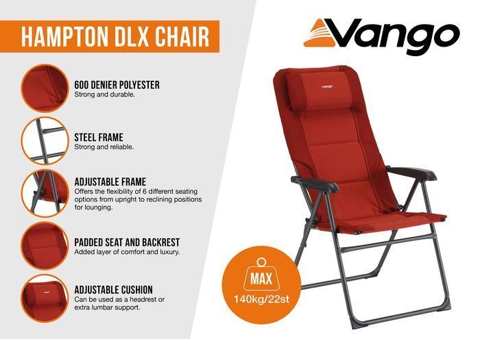 Стілець кемпінговий Vango Hampton DLX Chair Excalibur (CHQHAMPTOE27TI8) 148654-1285036 фото