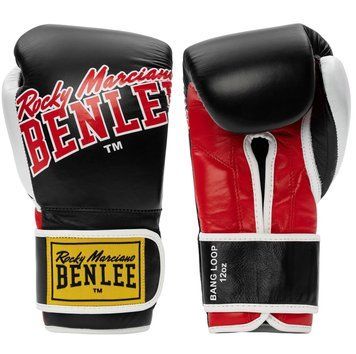 Рукавички боксерські Benlee BANG LOOP 12oz / шкіра / чорно-червоні 149520-1888 фото