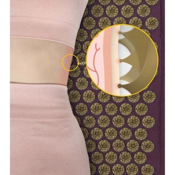 Килимок акупунктурний з подушкою 4FIZJO Eco Mat Аплікатор Кузнєцова Wine Red/Gold (P-5907739312907) 147963-2692 фото