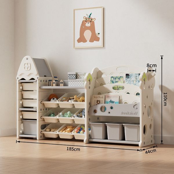 Стелаж з контейнерами + книжкова полиця 3в1 &ldquo;Tree Maxi&rdquo; Пастель TM-052W фото