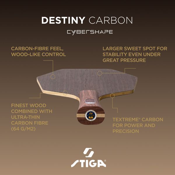 Основа для ракетки Stiga Destiny Carbon Cybershape Master атакувальна карбонова 932080 фото