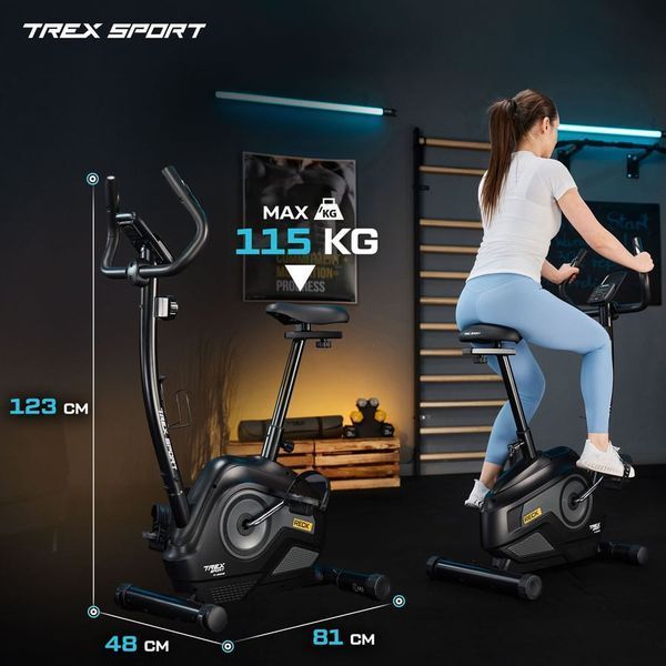 Велотренажер Trex Sport TX-400MB RECK магнітний сірий 5902308237414 фото