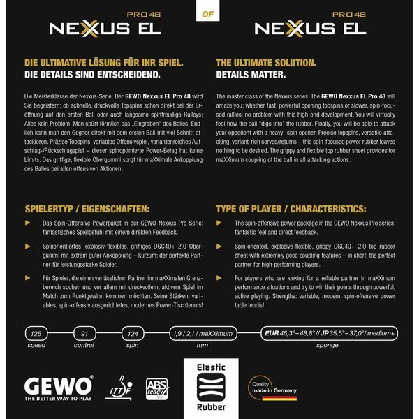 Ракетка для настільного тенісу Gewo Force ARC OFF+, Nexxus EL Pro 48+Neoflexx eFT 45 FL (1069100001) 931306 фото