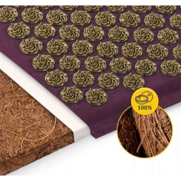 Килимок акупунктурний з подушкою 4FIZJO Eco Mat Аплікатор Кузнєцова Wine Red/Gold (P-5907739312907) 147963-2692 фото